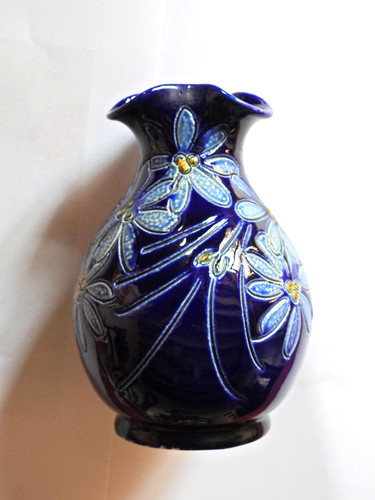 Petit vase bleu - , grès