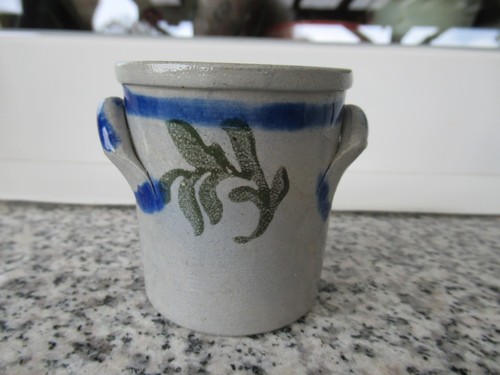 Petit pot peint main grès - main,